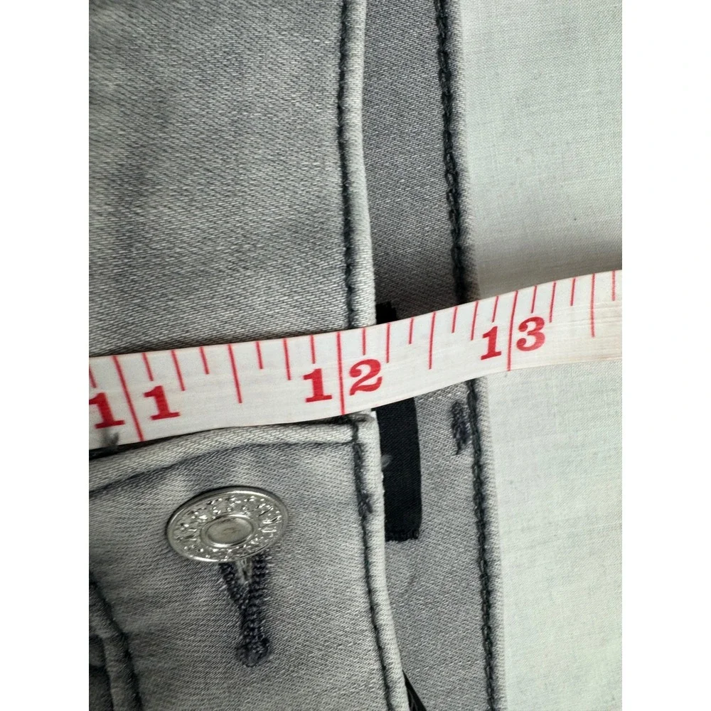 Express Womens High Rise Skinny Distressed Gray Jeans Size 12R NEW - Picture 14 of 16